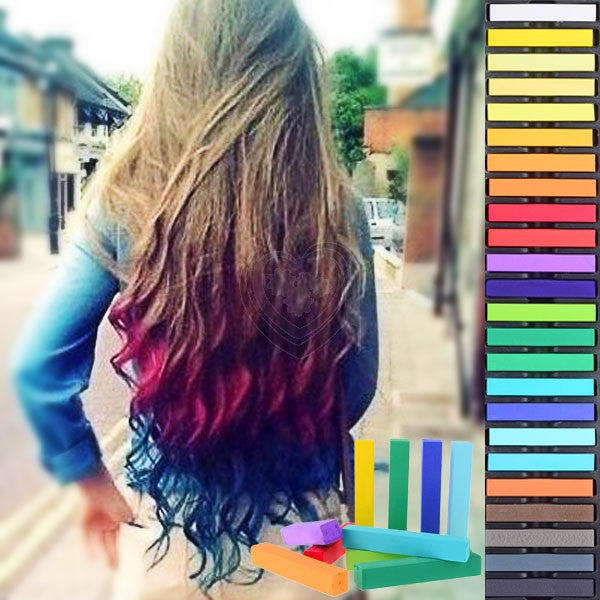 24 Coloured Hair Chalk Pack